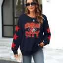 MNLYBABY Football Sweatshirt Women Game Day Sweatshirts in My Game day Era 87 Graphic Long Sleeve Tops (Blue, XL)