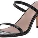 The Drop Women's Avery Square Toe Two Strap High Heeled Sandal, Black, 8