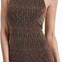 ANYFITTING Built in Bra Dress Sparkly Party Bodycon Mini Going Out Dresses for Women 2025 (M)