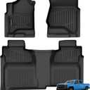 Floor Mats for 2014-2018 Chevy Silverado/GMC Sierra 1500 Crew Cab & 2015-2019 Silverado/Sierra 2500 HD/3500 HD Crew Cab,All Weather TPE Floor Liners Custom Fit for Chevy Silverado Full Set Car Mats