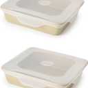 W&P Reusable Silicone Stretch Lid, Brownie (8 x 8) Set of 2, Dishwasher Safe, Freezer Safe, LFGB/Premium Silicone, Microwave Safe, Clear