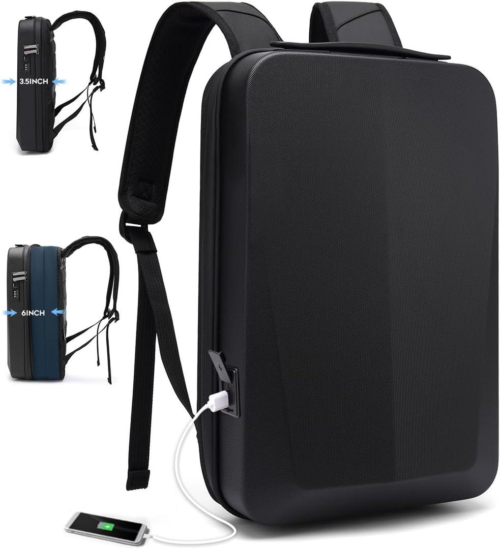 BANGE Laptop Anti-theft backpack Hard Shell Expandable Commute backpack can Hold 15.6 inch laptop for men and women