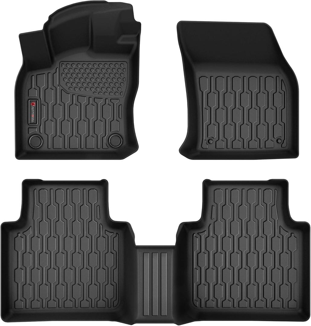 Floor Mats Compatible with Volkswagen VW Tiguan 2018-2024, All Weather TPE Floor Liners, Custom Fit Car mats, 1st & 2nd Row, Black