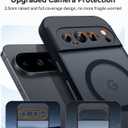 CANSHN Magnetic for Google Pixel 9 Pro Case(6.3 Inch), Upgraded [Full Camera Protection] [Compatible with MagSafe] [Translucent Matte] Shockproof Protective Phone Cover, Black