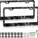 Topographic Map License Plate Frame - 2 Pack Topography Aluminum Metal License Plate Frame, Rust-Proof Waterproof Car Decorative Tag Frames for Standard Us 12x6 Inch