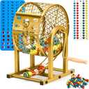 HVDI 12" Bingo Game Set, 10 Reusable Bingo Cards with Sliding Windows Bingo Sets, High-Definition Printed Bingo Balls with Cage & Storage Bag for Adults Large Group Family Parties Game Night