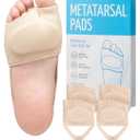 KTSAY 2 Pairs Metatarsal Pads with Gel Pad for Women and Men, Foot Pads for Ball Pain Relief, Morton's Neuroma, Metatarsalgia Support(Black,Large)