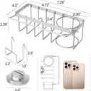 TAILI 4-in-1 Sponge Holder for Kitchen Sink with Strong Suction Cup Removable, Rustproof Stainless Steel Sink Caddy for Sponge, Brush, Scrubber, Scraper -Silver