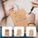 METRONIC Paper Gift Bags 5.25x3.75x8 50Pcs, Christmas Gift Wrap Bags with Handles, Brown Kraft Paper Bag for Small Business, Bulk Party Favors Bag for Birthday, Shopping, Retail, Made in USA