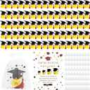 300 Pcs 2026 Graduation Gifts Bulk Graduation Rubber Ducks 2 Inch Mini Ducks with Academic Hats Tassels Sunglasses Chain 75 Inspirational Cards 75 Organza Bags for Class Student Grad Party Favor