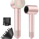 Cosy Companions High-Speed Ionic Hair Dryer, 150000 RPM Brushless Motor for Fast Drying, Low Noise Blow Dryer Reduces Frizz & Heat Damage, Lightweight Hair Dryer with Diffuser & Nozzle, Gleaming Pink