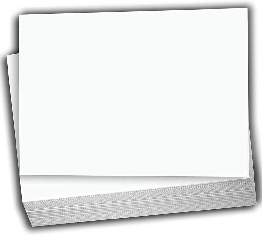 Hamilco White Cardstock Thick Paper - 5 x 7" Blank Heavy Weight 120 lb Cover Card Stock - 100 Pack