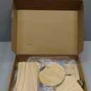 Set of 9 Wooden Hamster Cage Platform Chinchilla Ledges and L Shaped Round Hole Rat Cage Accessories with Cooling Standing Board Food Cup for Squirrel Gerbil Guinea Pig Small Animal