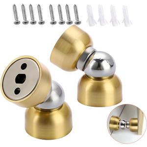 Sumnacon 2Pcs Stainless Steel Mini Door Stoppers- Powerful Magnetic Door Stop with Screws,Heavy Duty Door Holder for Bedroom Bathroom Kitchen Home Office, Gold