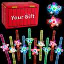 BSTDECOR Glow in The Dark Party Favors for Kids-14 Pack LED Light Up Fidget Spinner Bracelets, Birthday Gifts Treasure Box Toys Classroom Prizes Goodie Bags Stuffers Easter Basket Stuffers