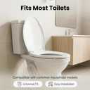 Elongated Toilet Seat Soft Close, Bottom Fixing/Top Fixing 2 Mount Way Easy Installation,4 Anti Slip Pad, Compatible Oval Shape, PP Material Easy Clean, White