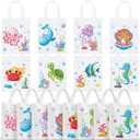 Ferraycle 24 Pcs Sea Animals Party Favor Bags Under the Sea Goodie Bags Cute Marine Favors Treat Supplies for Baby Shower Birthday Party Decor (Fresh Color)