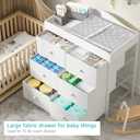 BOLUO White Changing Table Dresser with 6 Drawers Baby Dresser with Changing Table Top Diaper Changing Station with Storage for Nursery Modern
