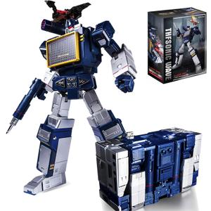 Deformation Robot Toys Tape Recorder 9.1 inches Gear Joints Action Figure Contains Metal Parts for Adults Kids, with 1 Tape