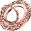 SYNCWIRE Magnetic Phone Ring Holder for MagSafe - Glitter Phone Grip Stand with 360 Rotation Finger Ring Kickstand Blingbling Compatible with iPhone 17 16 15 14 13 12 Pro Max MagSafe Accessories (Single Ring-1PCS-Glitter Rose Gold)