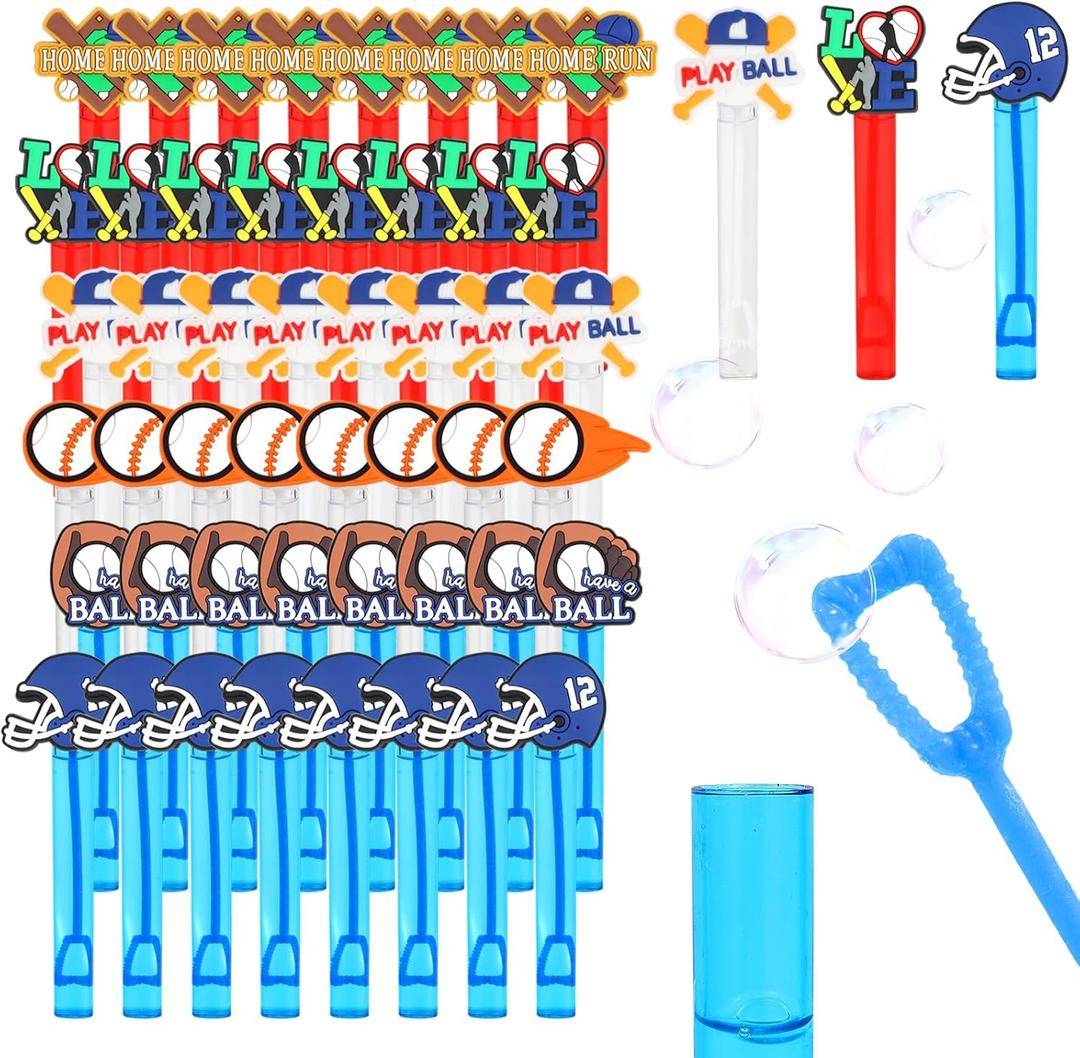 48 Pieces Baseball Party Favors for Kids Baseball Party Supplies Sports Bubble Wands Goodie Bags Stuffers Birthday Treats Classroom Prizes