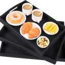 3 Pack Bamboo Serving Trays with Handles, Wooden Food Trays (Black
Bamboo Food Trays, Perfect For Breakfast In Bed, Sofa Dining, Serving Drinks, Snacks, And Everyday Organization