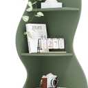 Tribesigns Corner Shelf, Modern 5-Tier Wall Corner Bookshelf, Stylish Corner Small Bookcase Storage Rack Plant Stand with Unique Shape for Living Room, Home Office (Sage Green, 1PC)