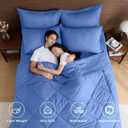 HEVUMYI Royal Blue Queen Comforter Set - 7-Piece All Season Bed in a Bag Queen, Ultra Soft Bedding Set with Comforter, Flat Sheet, Fitted Sheet, Pillowcases, Pillow Shams