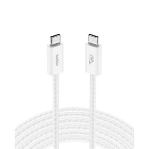 Belkin USB C to USB C Cable, 9.9ft, 60W - Type C Charger, iPhone Charger Cord, Soft, Braided, Flexible for iPhone 17, Galaxy S25, Pixel 10, Airpods, iPad Pro, Tablet & More, Travel Essentials - White