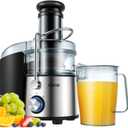Exprimidor GDOR de 1200 W con disco de corte mejorado de titanio, exprimidor de canal de alimentacin ms grande de 3 pulgadas para frutas y verduras enteras, exprimidor centrfugo con jarra de jugo