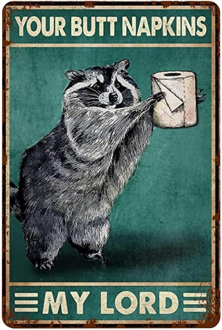 Your Butt Napkins My Lord 8x12 Inch Metal Tin Sign Vintage Home Office Poster Bar Pub Cafe Decorative Plaque Home Decor Poster Arts, White