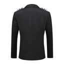 Cloudstyle Men's Wedding Sequin Wing Stage Clothes Premium Suit Jacket Blazer Coat Black Black L