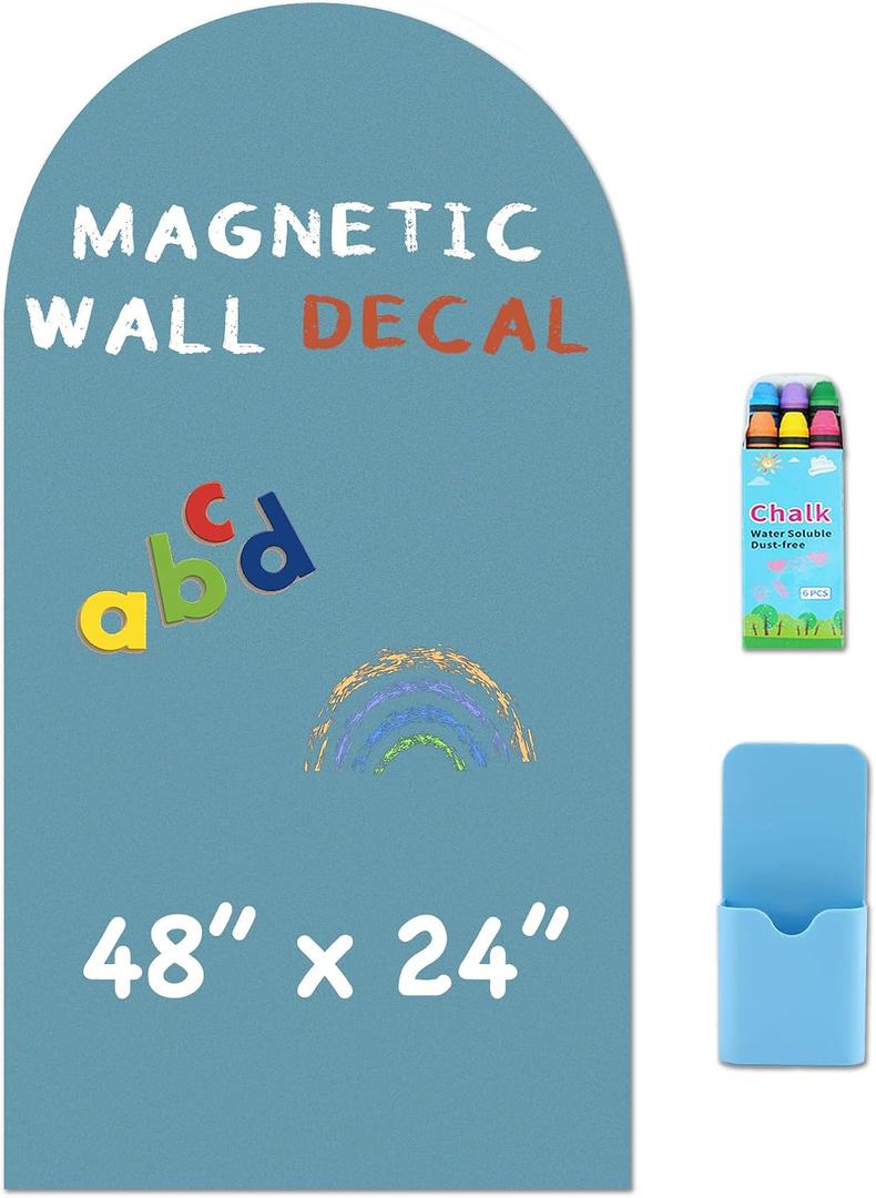 Arch Magnetic Wall Decal - 48" x 24" Matte Finish Chalkboard Sticker for Wall - Magnetic Board for Playroom, Home Classroom(Celadon)