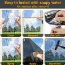 Window Privacy Film One Way Daytime Privacy Static Cling Sun Blocking Anti UV Reflective Window Tint for Home and Office, Tinted Black, 23.6 inch X 157.4 inch