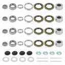 4 Sets 8000 LB Trailer Axle Bearing Kit, 02475/02420 Outer Bearing (1.25'' ID), 25580/25520 Inner Bearing (1.75'' ID), Double Lip Grease Seals 10-36 10-10 for 8000# Axles with #D42 Spindle