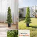 VEVOR Artificial Cedar Topiary Trees, 36 inch 2 Set Faux Pine Shrubs Plants, Fake Silk Tree Look Real, Easy Assembly for Decor Front Porch Outdoor Patio Garden Balcony Backyard Indoor Office 3FT