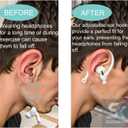 5 x Ear Hooks Compatible with AirPods 4, 3, 1, 2 and Pro & All in-Ear Headphones with Stems - 2 Pairs Adjustable Secure & Comfortable Prevent Falls Ear Holders for Headphones - Easy to Install (Gray)