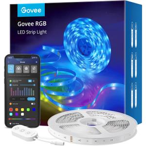 Govee Smart RGB LED Strip Lights, 16.4ft WiFi LED Strip Lighting Work with Alexa and Google Assistant, 16 Million Colors with App Control and Music Sync LED Lights for Bedroom, Home Decor