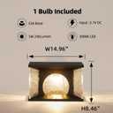 Glass Solar Post Lights, 11.8'' Solar Pillar Lights Outdoor