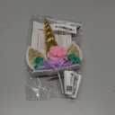 Unicorn Cake Topper,Handmade Party Cake Decoration Supplies with Eyelashes and stack,Reuasble Gold Horn for Birthday Party,Baby Shower, Wedding