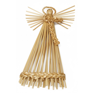 1Pcs Christmas Straw Ornaments Angel Scandinavian Decorations Swedish Straw Christmas Tree Ornaments Angel Wheat Woven Hanging Handmade Crafts Gifts for Xmas Holiday Decor Party Supplies