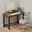 43" Home Office Desk Modern Computer Desk 43.3x23.6x29.5 inches PC Table with Thicken Frame Industrial Style Sturdy Metal Frame Furniture for Writing Gaming Rustic Brown+Black