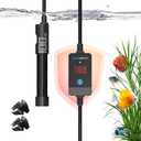 Aquarium Heater,50w/100w/150w/200w/300w/500w Submersible Fish Tank Heater,External LED Controller, with Over-Temperature Protection and Automatic Power-Off When Leaving Water for.