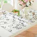 LovePads Floral Table Cover Protector 42 x 60 Inch, 1.5mm Thick Plastic Mat
