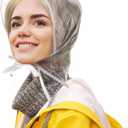 SATINIOR 6 Pcs Women's Rain Bonnet with Visor Clear Waterproof Plastic Rain Bonnet Hat for Women Female (White Edge)