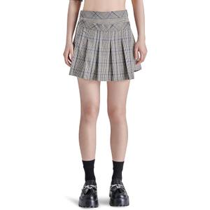 Steve Madden Women's Jeanne Skirt (2, Brown Plaid Mix)