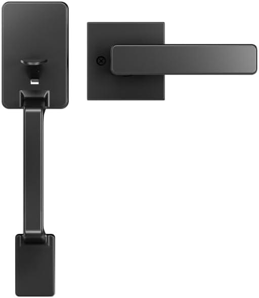 Philips Front Door Handle No Lock, Entry Handleset Exterior with Interior Handed Lever, Modern Front Door Handle,Deadbolt Not Included, Matte Black