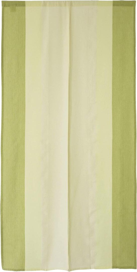 SunnyDayFabric Dooryway Curtain W33.5 x L66.9 Green Tapestry Japanese noren Matty Stripe