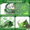 350 Pieces St. Patricks Day Party Supplies Irish Party Tableware Set for 50 Guests Include Oval Dinner Plates Dessert Plates Napkins Paper Cups Plastic Forks Spoons Knives