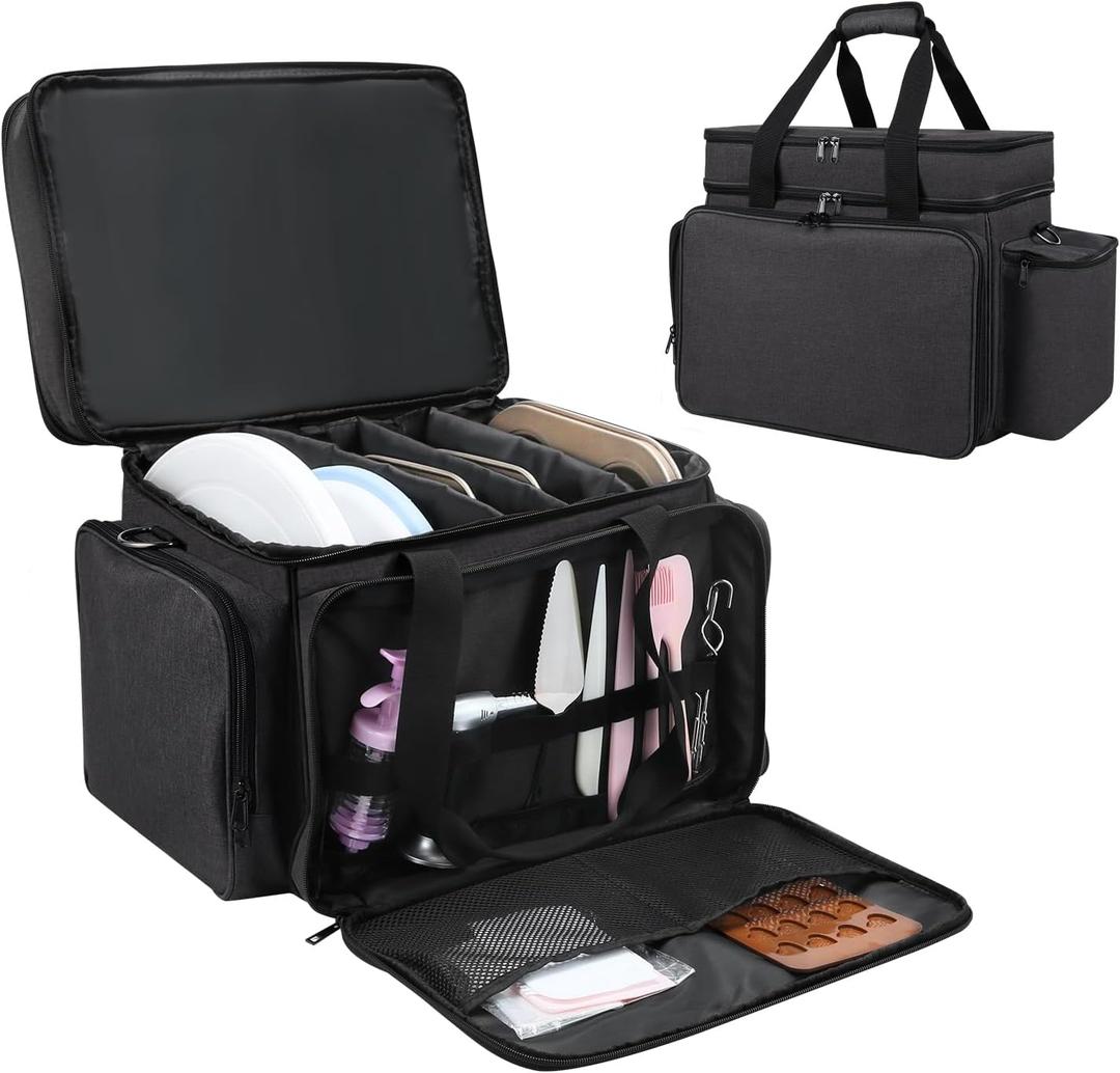 Baking Supplies Storage Case,Cake Decorating Storage Baking Supplies Organization for Bakers/Pastry Chefs,Cupcake Cookie Decorating Kit Organizer for Beginners and Cake Lovers